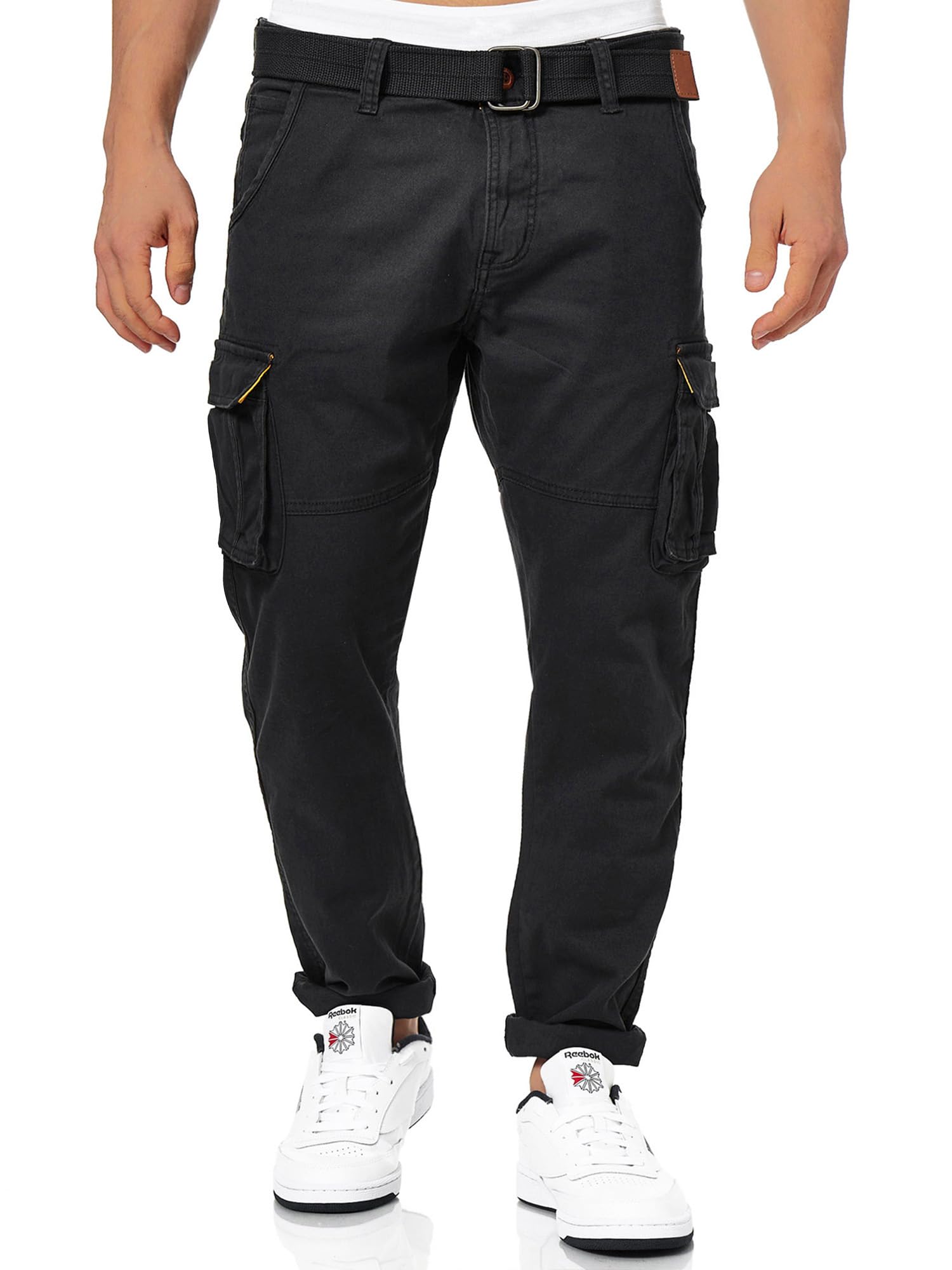 Indicode Uomini Mathen Cargo Pants | Pantaloni Cargo in 98% Cotone Inclusa Cintura