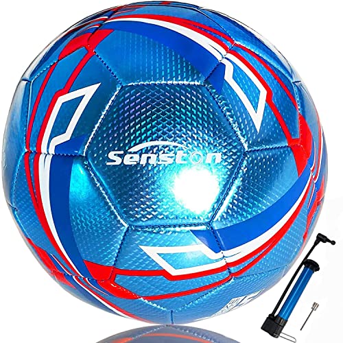 Image of Senston Soccer Foot Ball Match Ball Official Training Football With Pump Size 5 Practice Ball For Men /Women, Dark Blue
