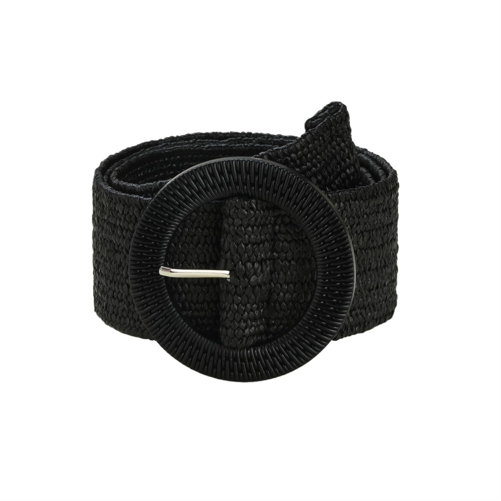 NJIEzhao Women Straw Braided Belt Summer Straw Woven Belt Beach Style Elastic Wide Waistband Dress Decorative Belt Vacation Straw Woven Belt(4)