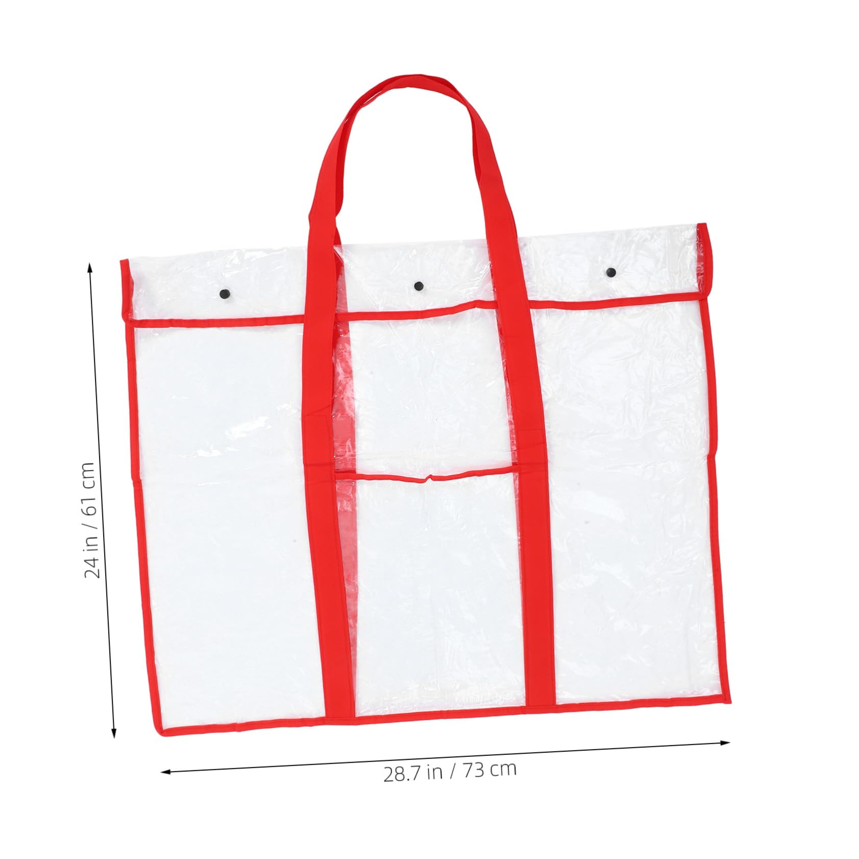 Angoily Capacity Art Portfolio Case Bag with Buckle Handle Transparent Storage Organizer, Red, 73.00X61.00X0.02CM, Casual