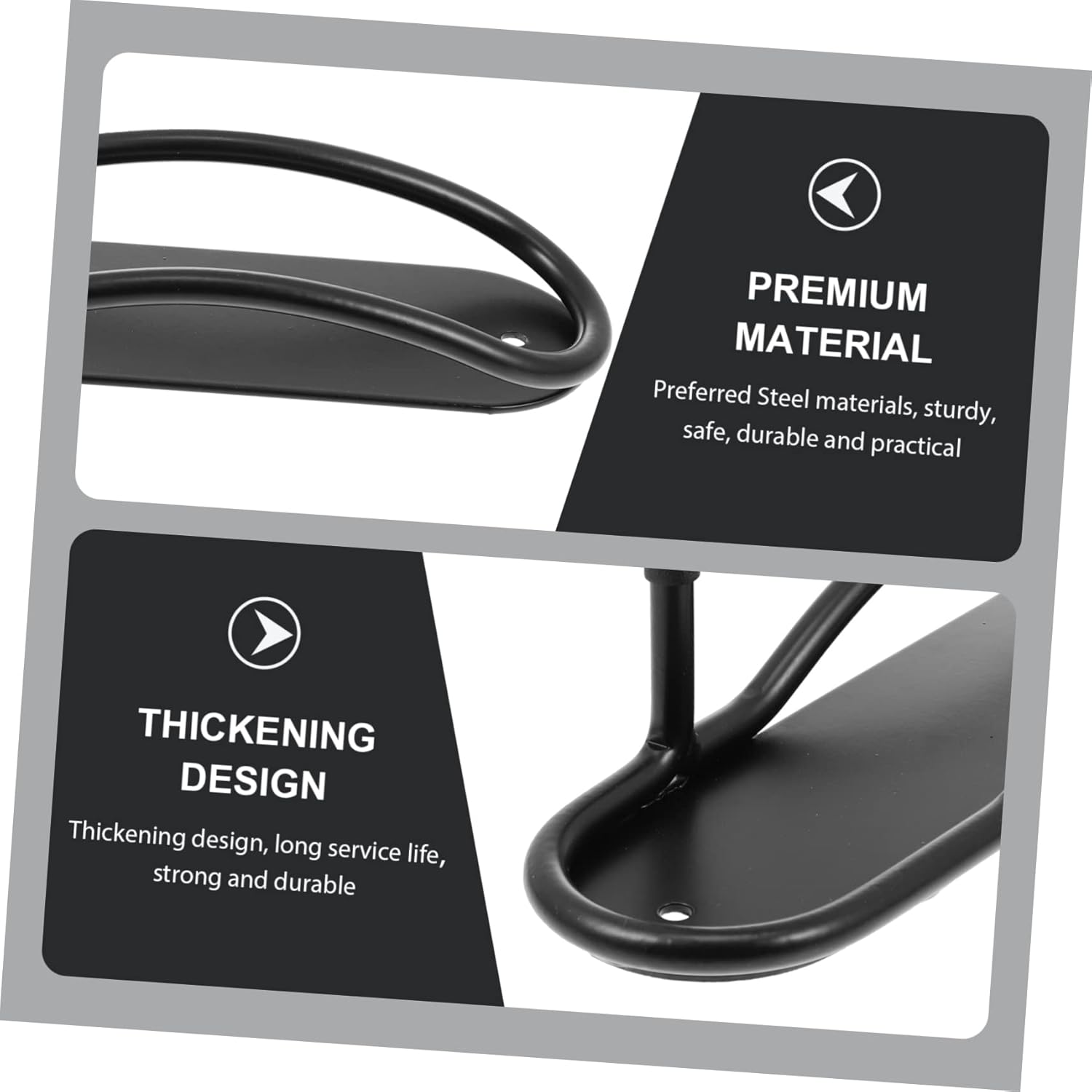 DOITOOL 1set Wear-Resistant Bike Holder Wall-Mounted Bike Hanger for Folding Mountain Bicycle Hooks