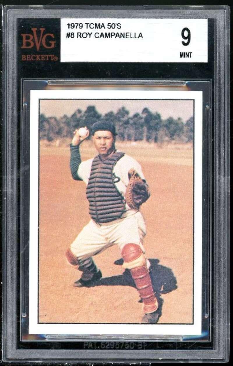 Roy Campanella Card 1979 TCMA 50's #8 BGS BVG 9 (Read Description) - Baseball Slabbed Rookie Cards