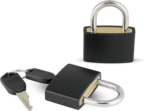 Miniatura 7 de Pequeño candado de latón macizo cubierto de ABS duradero con llave individual - Juego de 8 candados (multicolor, 8 unidades)