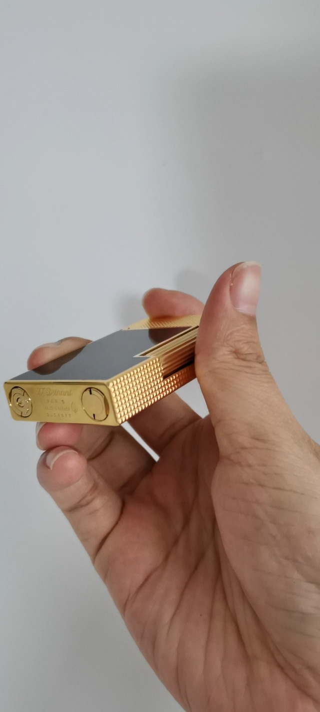 Encendedor clásico de latón negro mate con sonido Ping miniatura 7