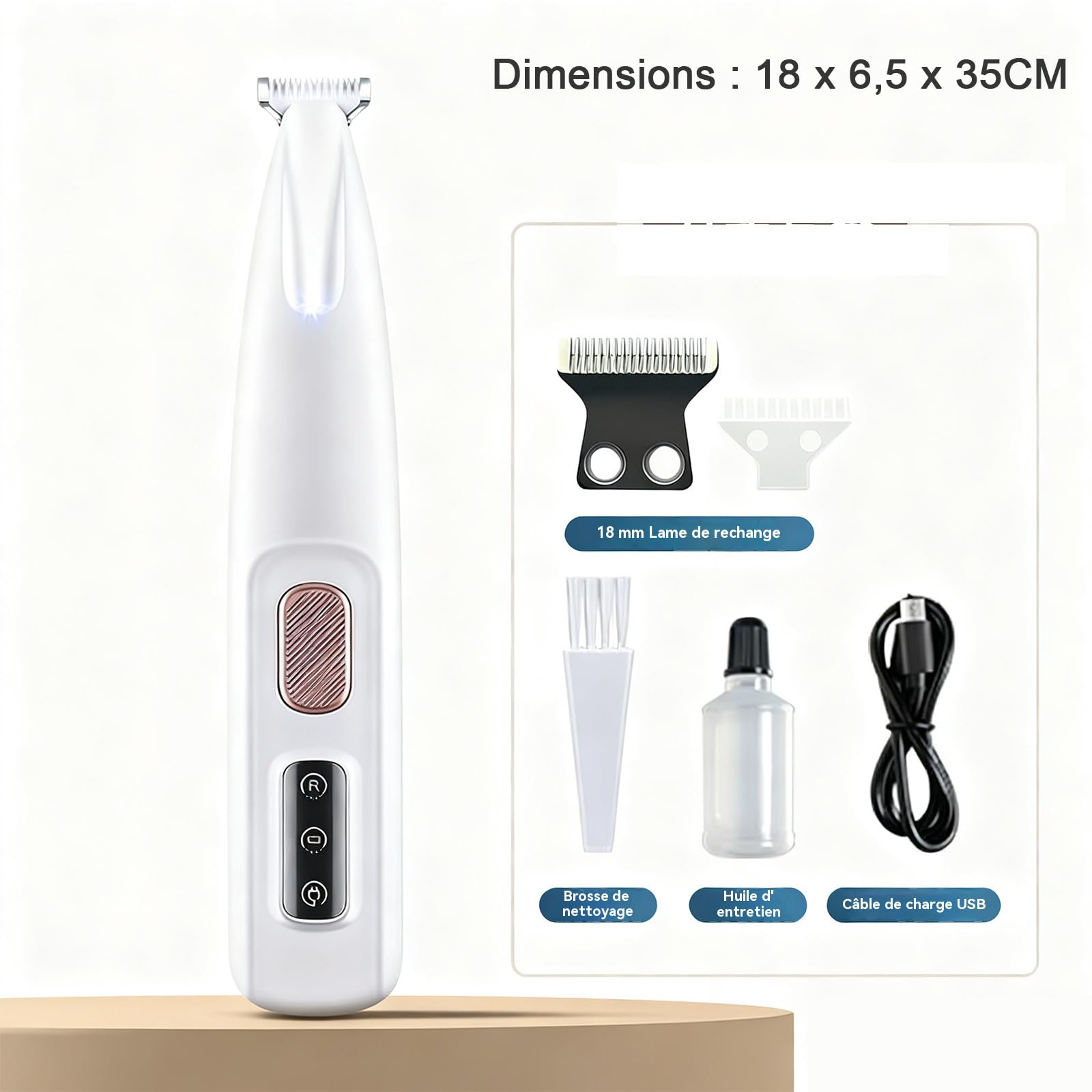 Tondeuse De Précision Pour Chat, Tondeuse Chat Silencieuse, Tondeuses étanches Rechargeables Pour Patte De Chien Entre Les Coussinets, Avec LED - épilation Facile (1PC-A)