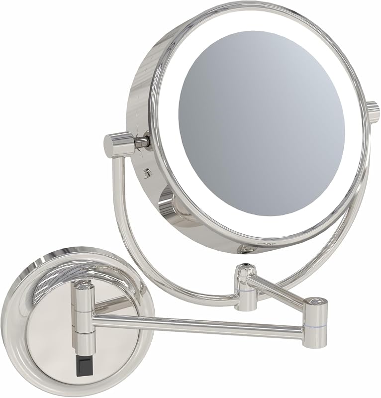 Kimball & Young Neo Modern LED Lighted Wall Mirror - Polished Nickel