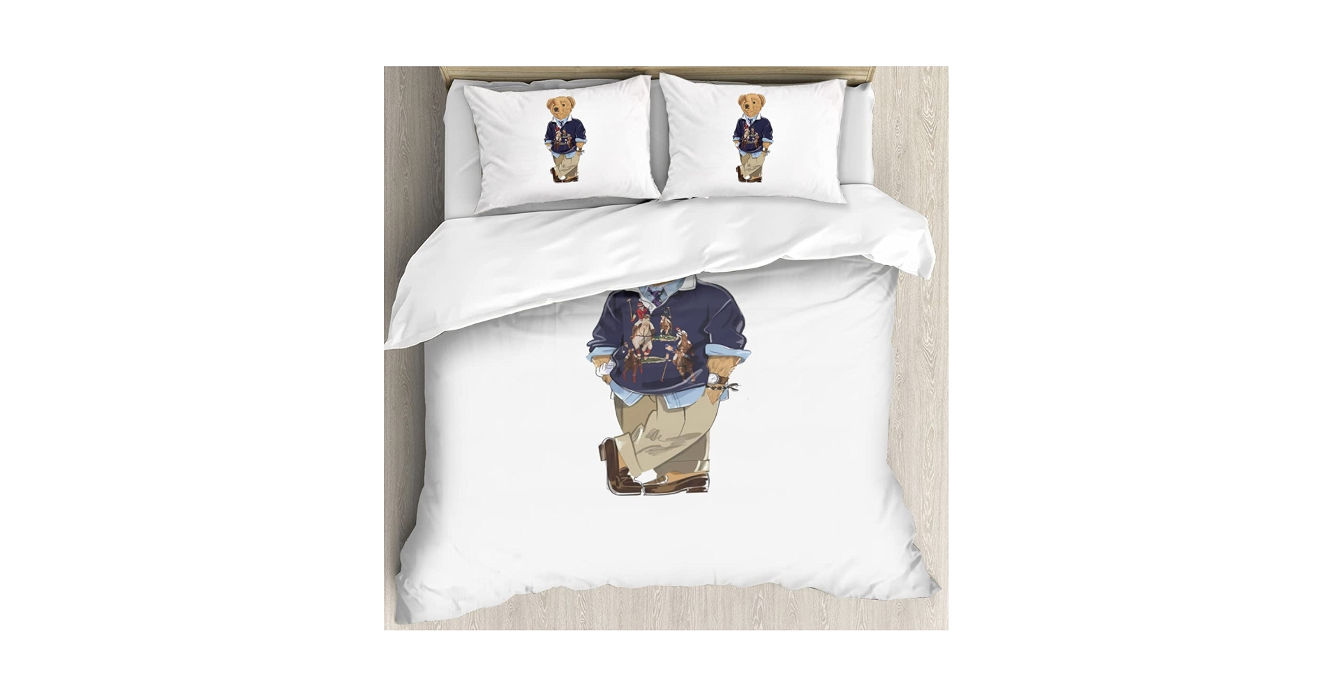 ヴィンテージ USA製 ポロベアー ベッドカバー 洗濯済み清潔 Amazon｜くま ポロベアー bear polo bear 布団カバー 枕カバー 3