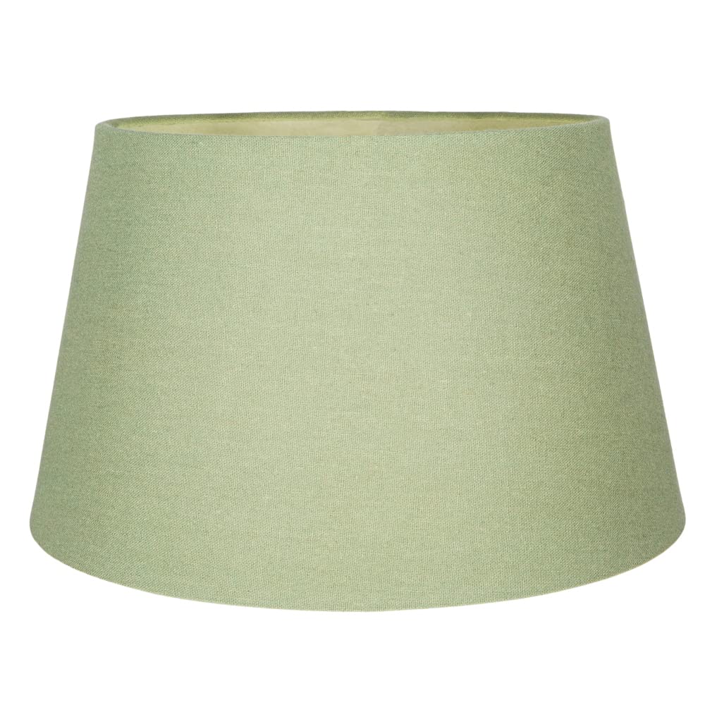 Happy Homewares Traditional 30Cm Olive Green Linen Fabric Drum Table/pendant Shade 60W Maximum from B&Q