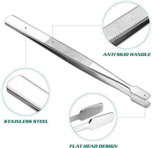 Miniatura 5 de ARTIBETTER Pinzas para sellos de acero inoxidable, herramientas de coleccionista, perfectas para coleccionar álbumes de sellos, 2 unidades