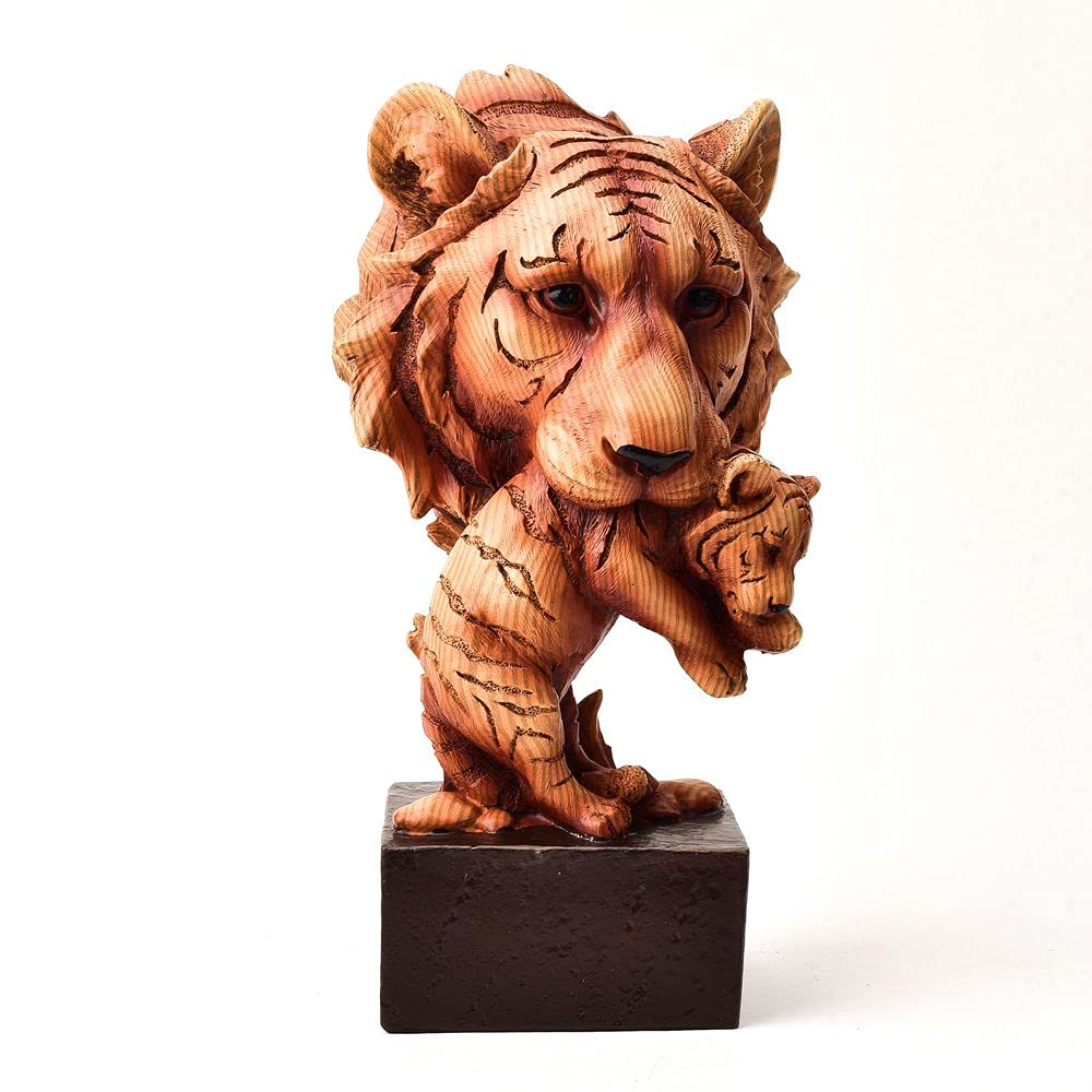 Naturecraft Wood Effect Resin Figurine - Tiger with Cub