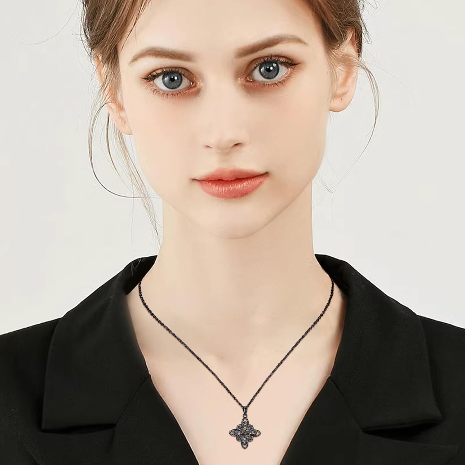 JUSTKIDSTOY Witch Necklace for Women 925 Sterling Silver Witches Knot/Pentagram Pendant Necklaces Witch Jewelry Halloween Birthday Gift for Girlfriend Mother