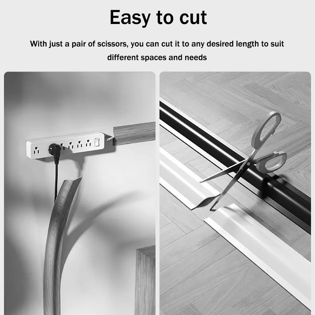 Protector De Cables con Textura De Mármol para El Hogar, Cubrecables De Suelo Autoadhesivo De PVC Blando, Fácil De Instalar/Evita Tropiezos(Grigio,5M)