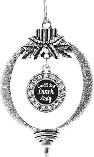 Miniatura 216 de Inspired Silver - My Vintage Initials - Adorno con dije de letra V - Adornos navideños de círculo plateado con joyas de circonita cúbica