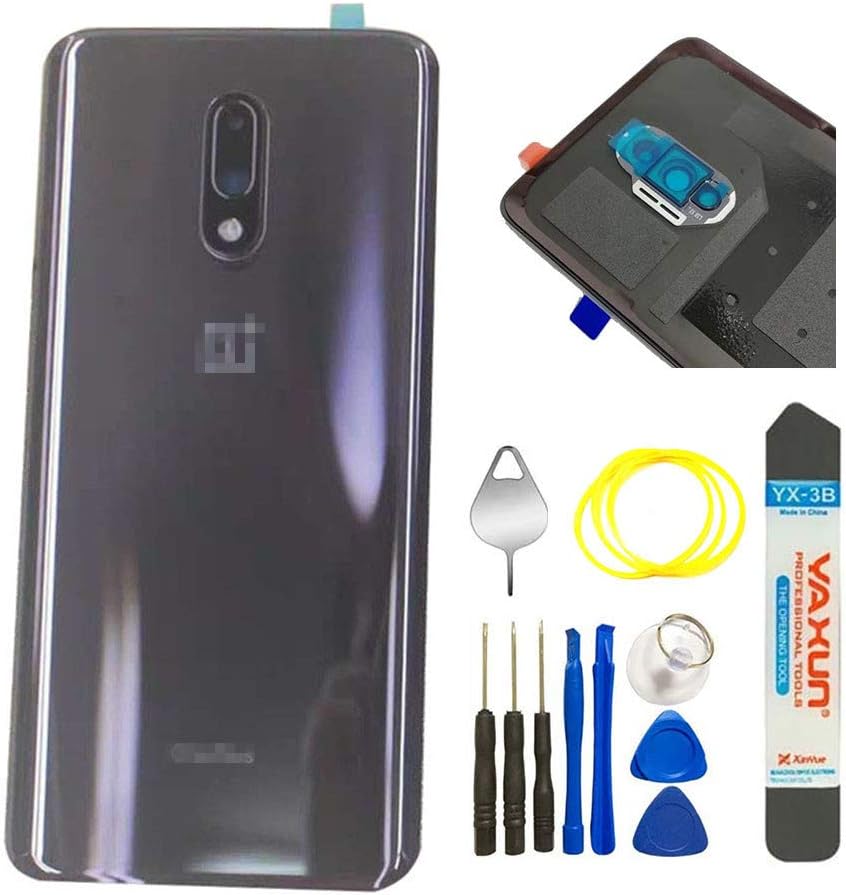 Battery Back Cover Rear Panel Glass +Camera Lens for Oneplus 7 6.41" GM1901 (Mirror Gray)