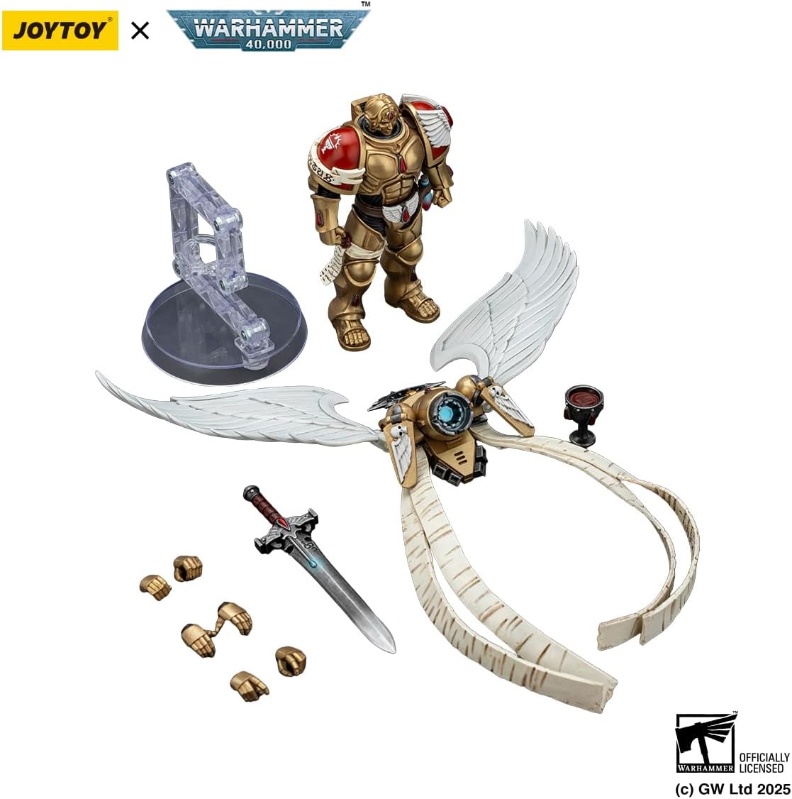 JOYTOY Blood Angels The Sanguinor Warhammer 40K 1/18 Action Figures Blood Angels The Sanguinor with Encarmine Broadsword Collectible Model 4.9Inch Birthday Gifts