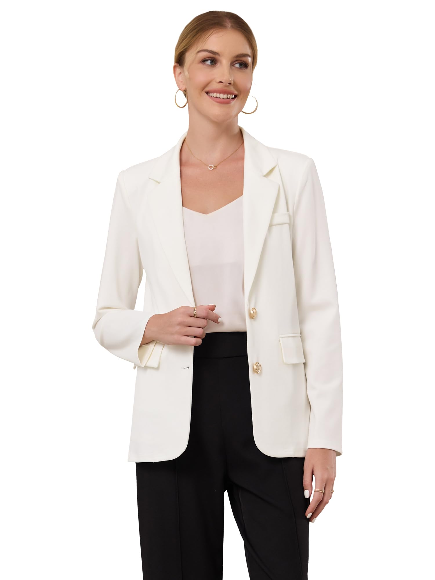 Womens Stretchy Knit Blazer Business Casual Lightweight Jacket