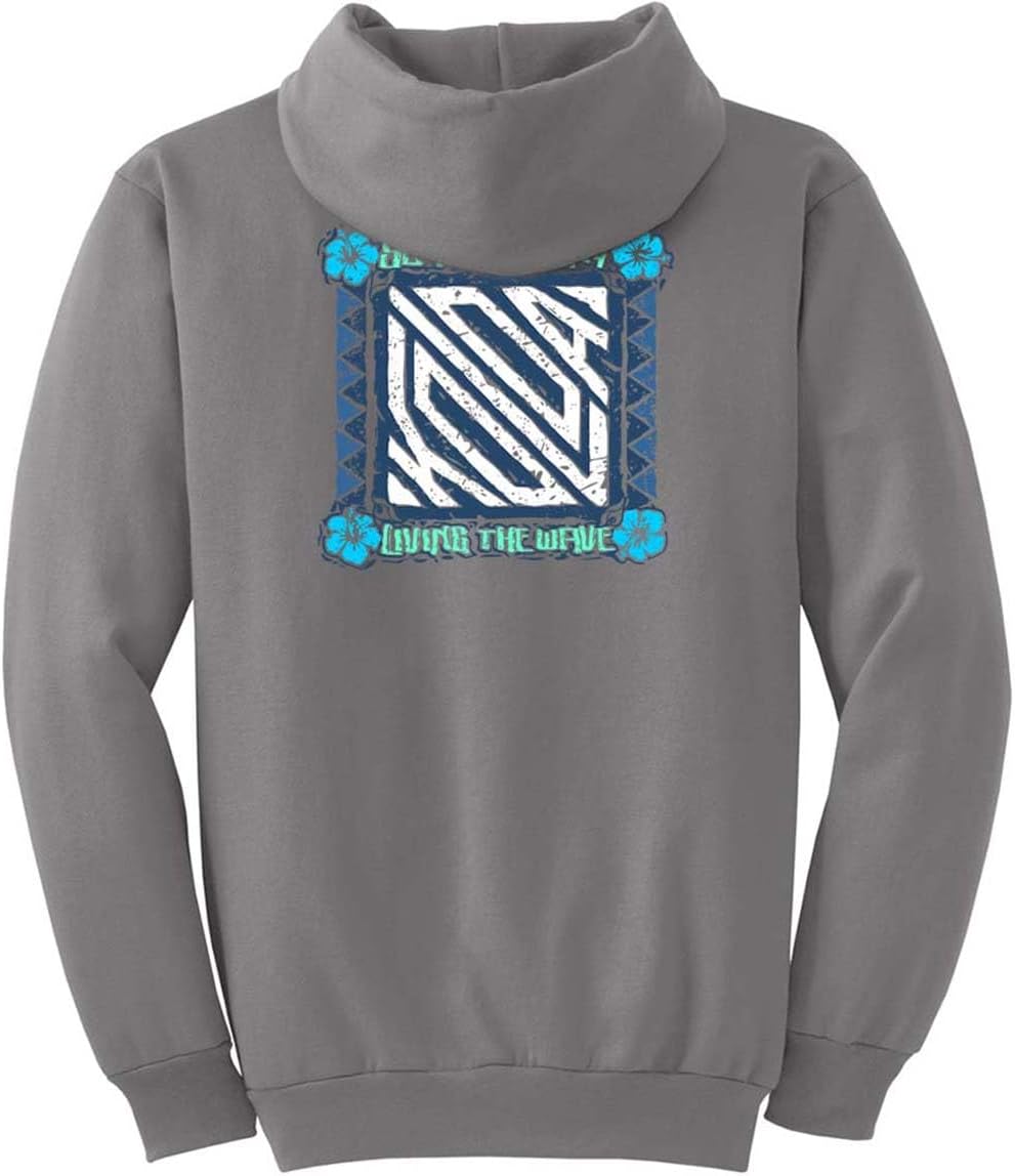 Koloa Surf Mens Square Floral Distressed Logo Hoodie in Sizes S-5X-Large