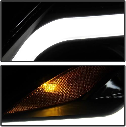 Miniatura 7 de ACANII - Para [modelo halógeno] 2008-2009 Altima 2 puertas Coupe carcasa negra LED tubo de luz proyector faros delanteros