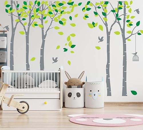Miniatura 6 de Calcomanía de pared de árbol de la selva gigante para pared, vinilo extraíble, arte mural para habitación de los niños, guardería, dormitorio, sala