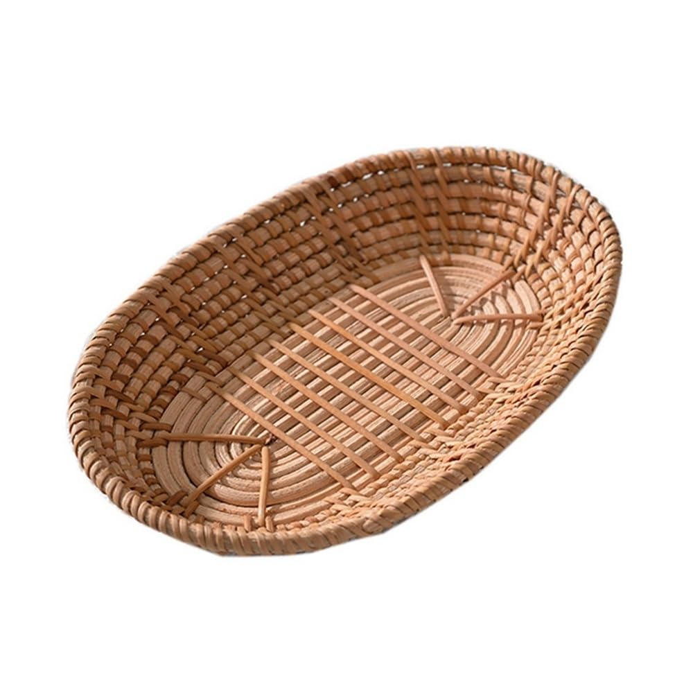 Basket Storage Box Kitchen bedroom Accessories Fruit Woven Rattan Bread for Home Desk Snack Sundries Organizer