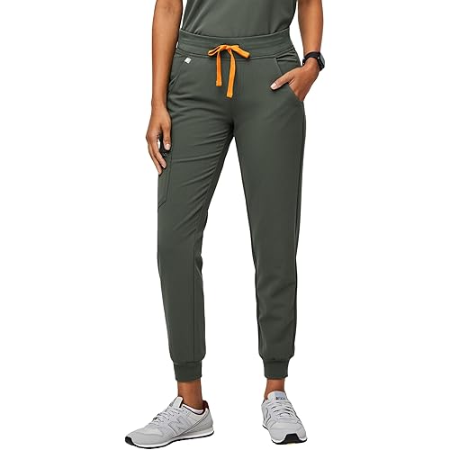 FIGS Zamora Jogger Scrub Pants for Women — Slim Fit, 6 Pockets, Yoga Waistband, Ribbed Ankle Cuffs, Anti-Wrinkle