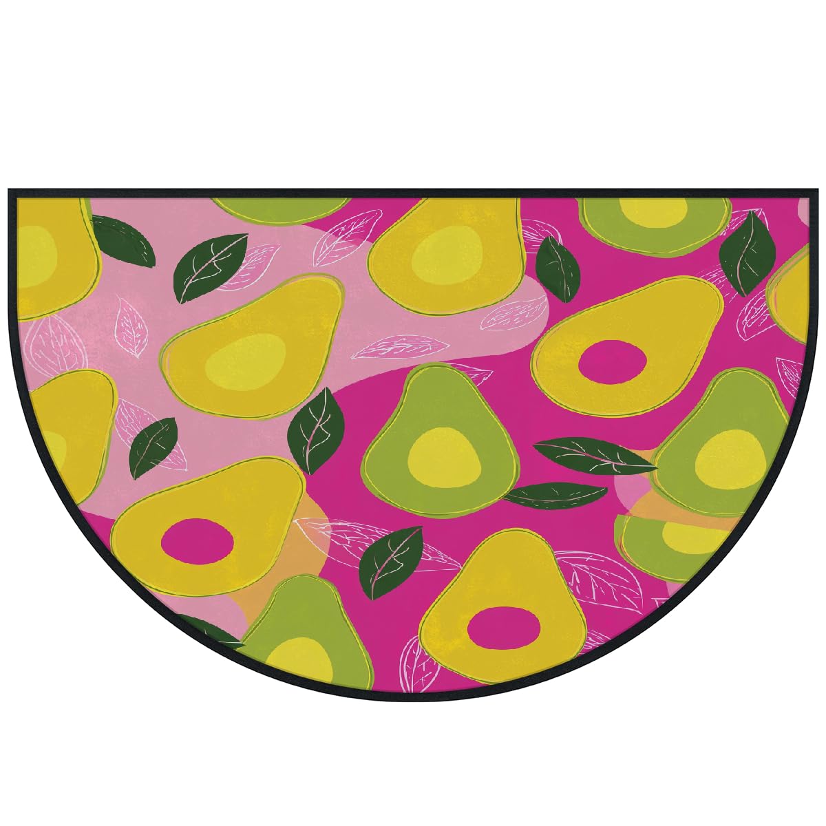 Mexpekil Paillasson demi-lune en forme de poire pour intérieur et extérieur - Lavable - Absorbant la saleté - 100 x 160 cm