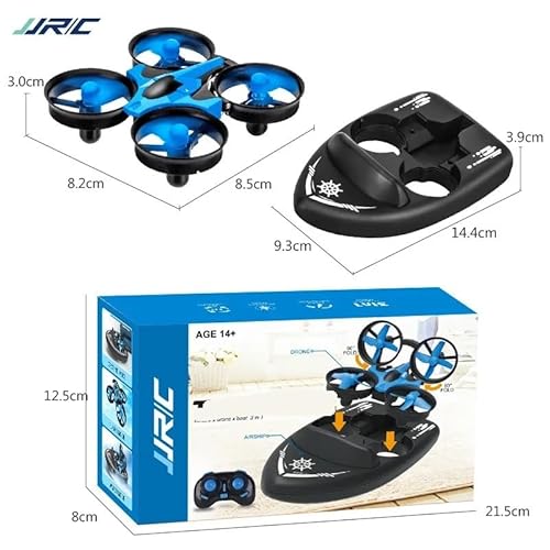 Compatible For JJRC H36F Mini Drone Helicopter 2.4G 4CH 6-Axis Gyro 3D Flip Headless Mode RC Quadcopter For Land Air Water(Blue)