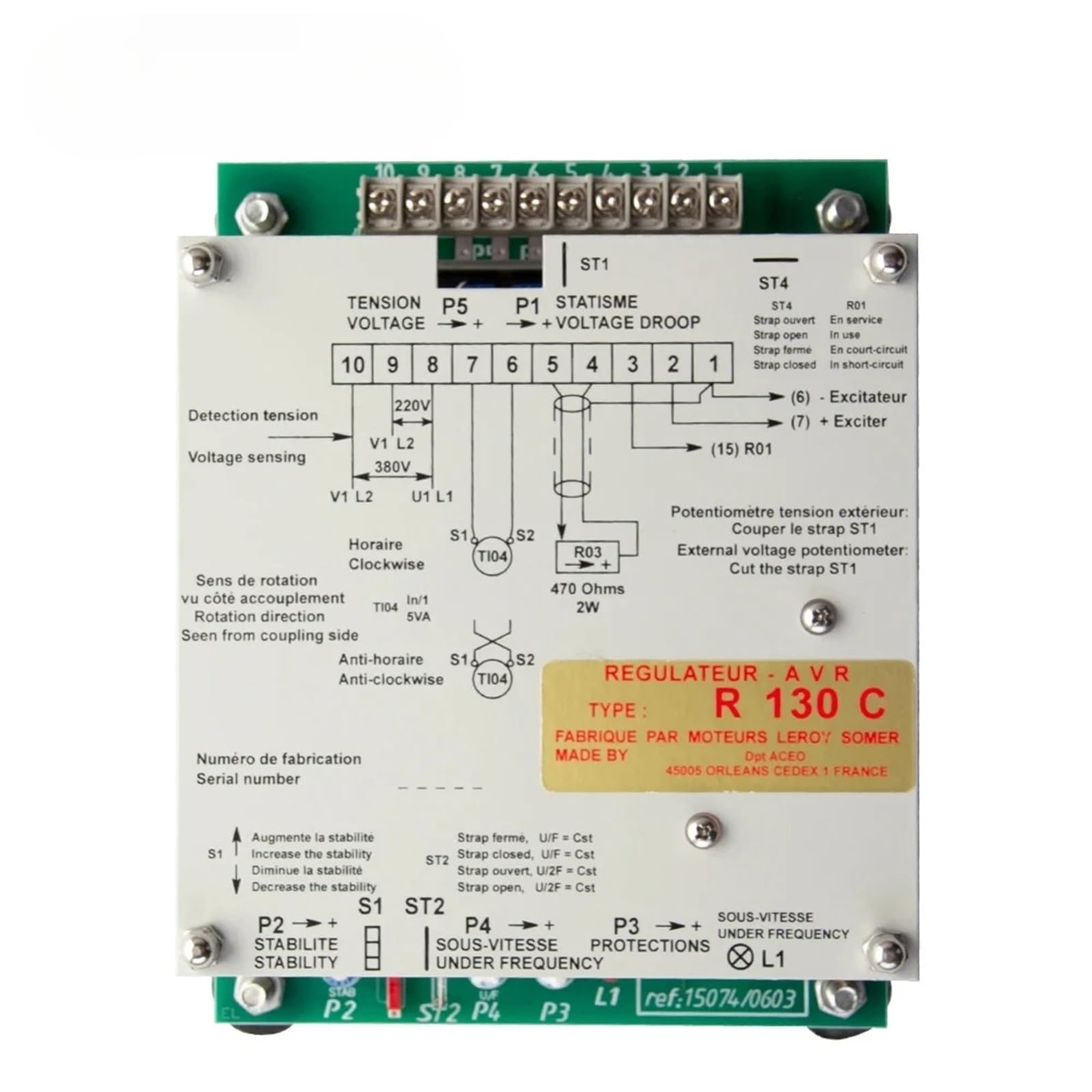 0P7BR328B 1pcs R130C AVR Alternator Stabilizer Module Integrated Circuit Control Parts