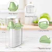 Vista 2 de TBMax Recipiente pequeño de almacenamiento de arroz, dispensador de cereales de 5 libras con taza medidora, contenedor hermético para alimentos