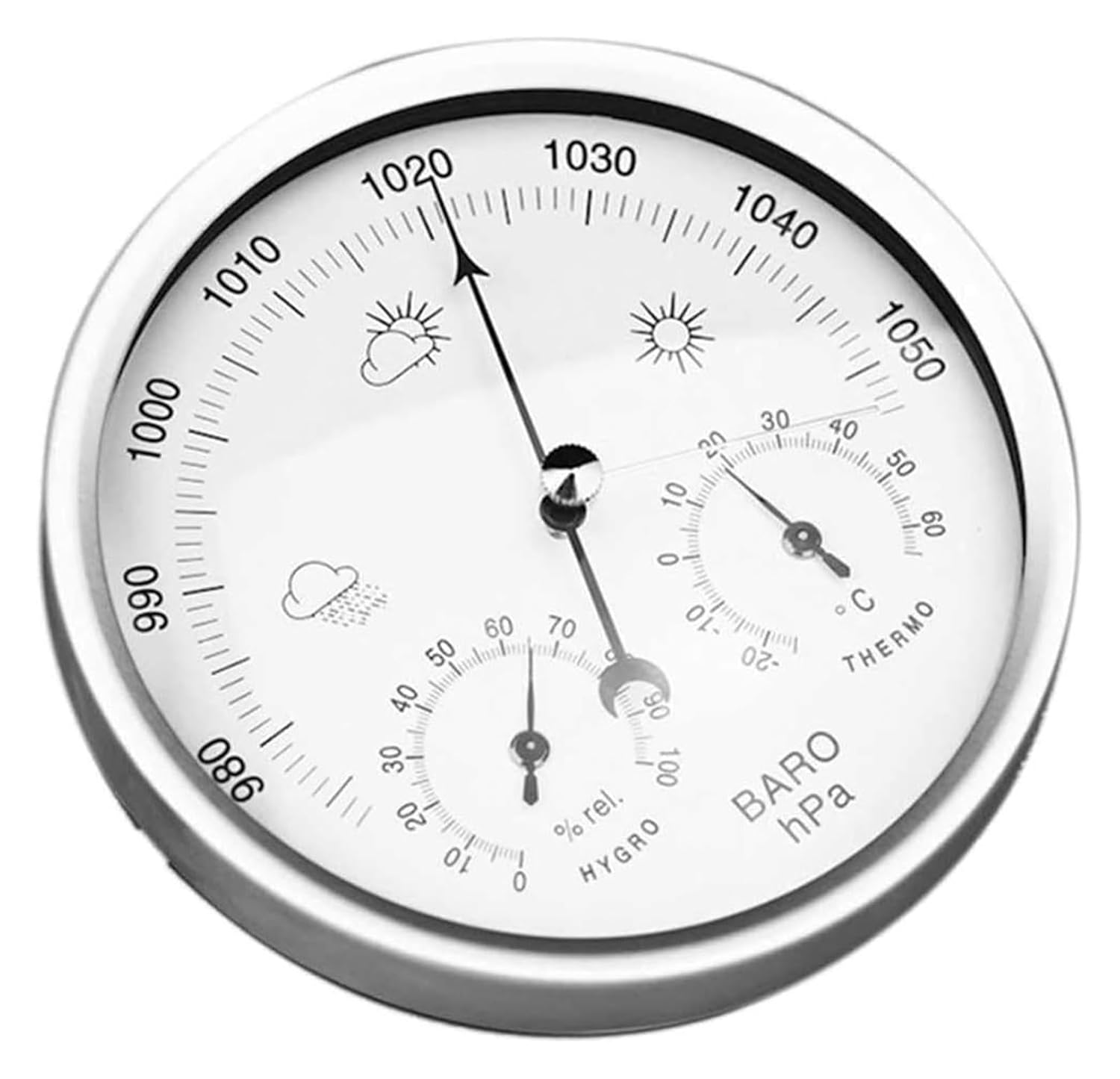 3 in 1 Barometer, Dial Type Barometer, Pressure Gauge Thermometer Hygrometer Barometer