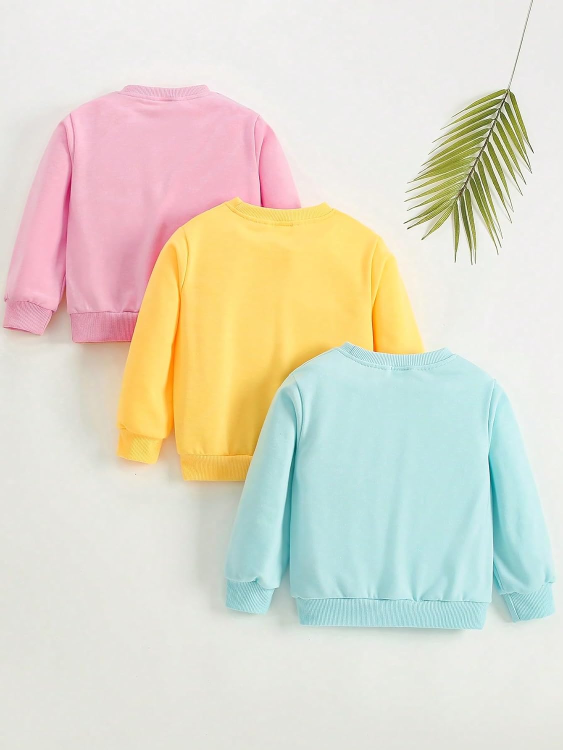 VARMILO 3 Pack Toddler Girls' Sweatshirt Girl No Cap Crew-Neck Sweatshirt Long Sleeve Pullover Shirt 2-8 Years - Image 3