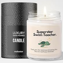 Swim Teacher Gift - Luxury Soy Wax Candle - Vanilla, Jasmine, Sugared Almond - Makester