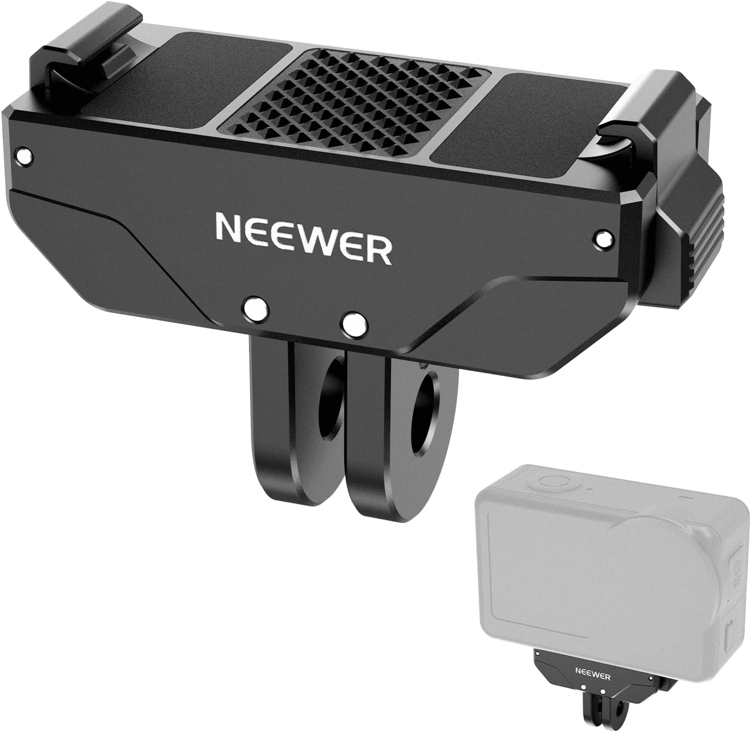 NEEWER Magnetic Quick Release Mount Compatible with DJI Osmo Action 6 Only, with Universal Action Camera Adapter & 1/4" Thread for Accessories, AC071 (Black)