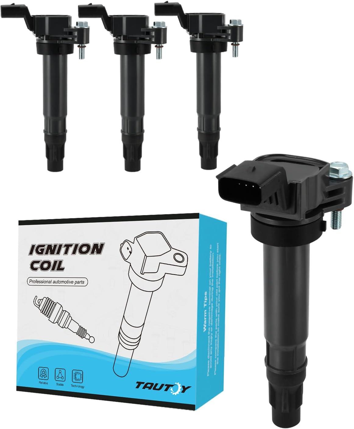 Set of 4 UF725 Ignition Coil Pack (1.2L ONLY) 2013-2015 For Chevrolet Spark,Replace # C1846 5C1903 96983945 25190788 19350923 9023781