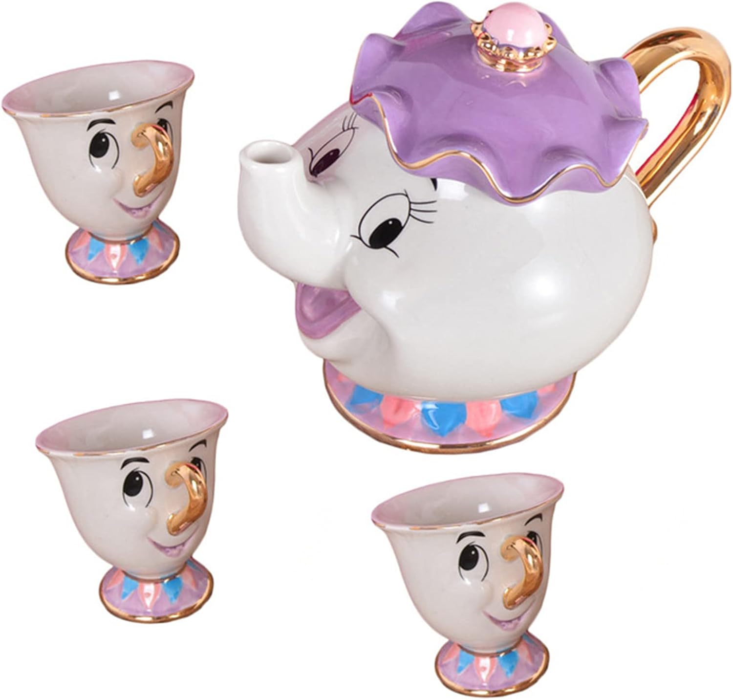 ATHRZ Beauty and The Beast Tea Set Cute Ceramic Cup and Mrs Potts Teapot for