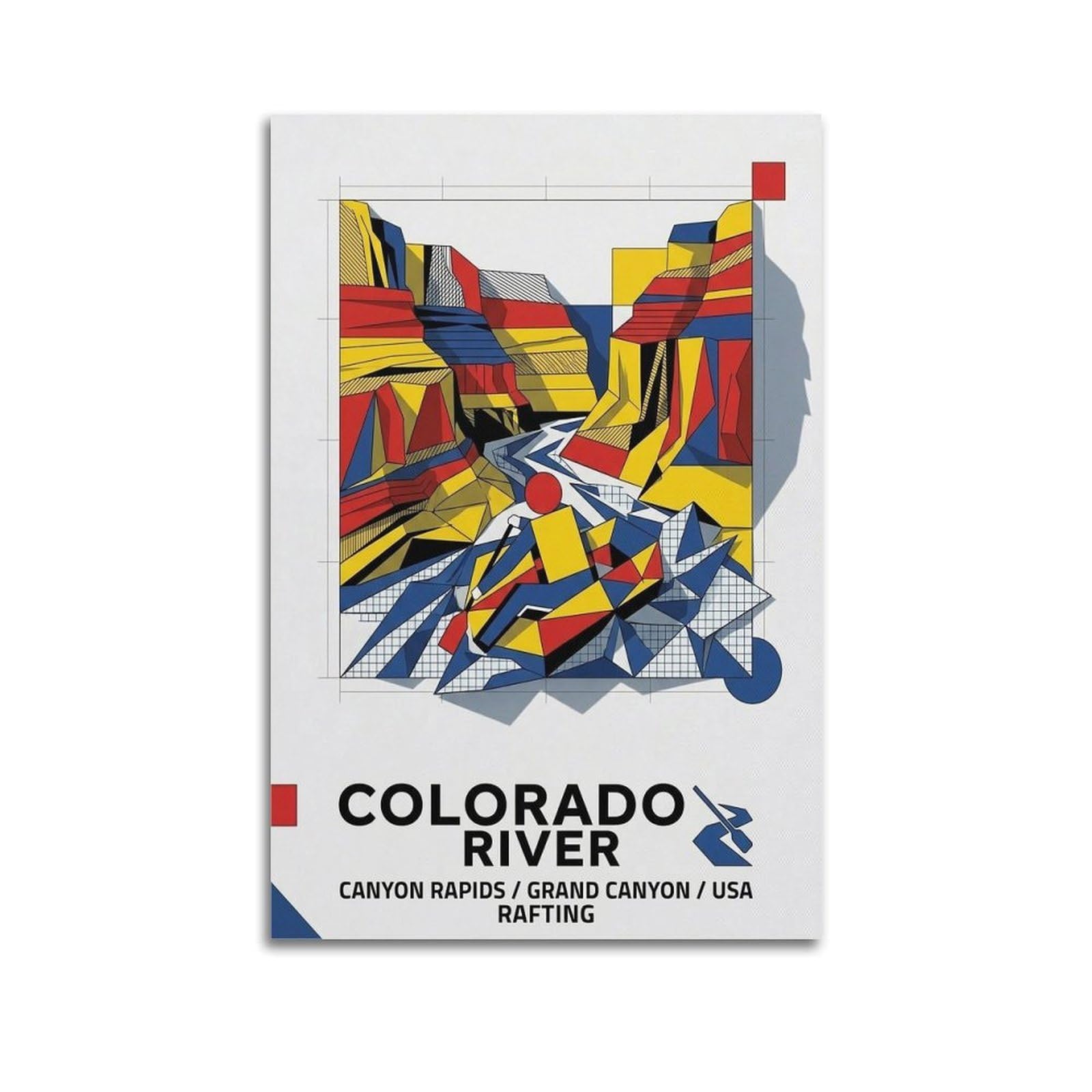 OKAHYS USA Rafting Colorado River Sport Poster Modern Decorative Canvas Prints - Ideal Wall Art for Family, Man Cave, Game Room, Boys & Girls Bedroom 24x36inch(60x90cm)