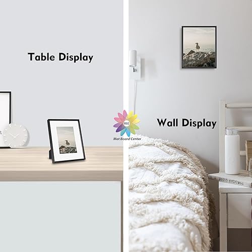 Miniatura 6 de Mat Board Center - Marco de fotos de aluminio de 8 x 10 pulgadas, pantalla de 5 x 7 pulgadas con paspartú y 8 x 10 pulgadas sin paspartú, horizontal