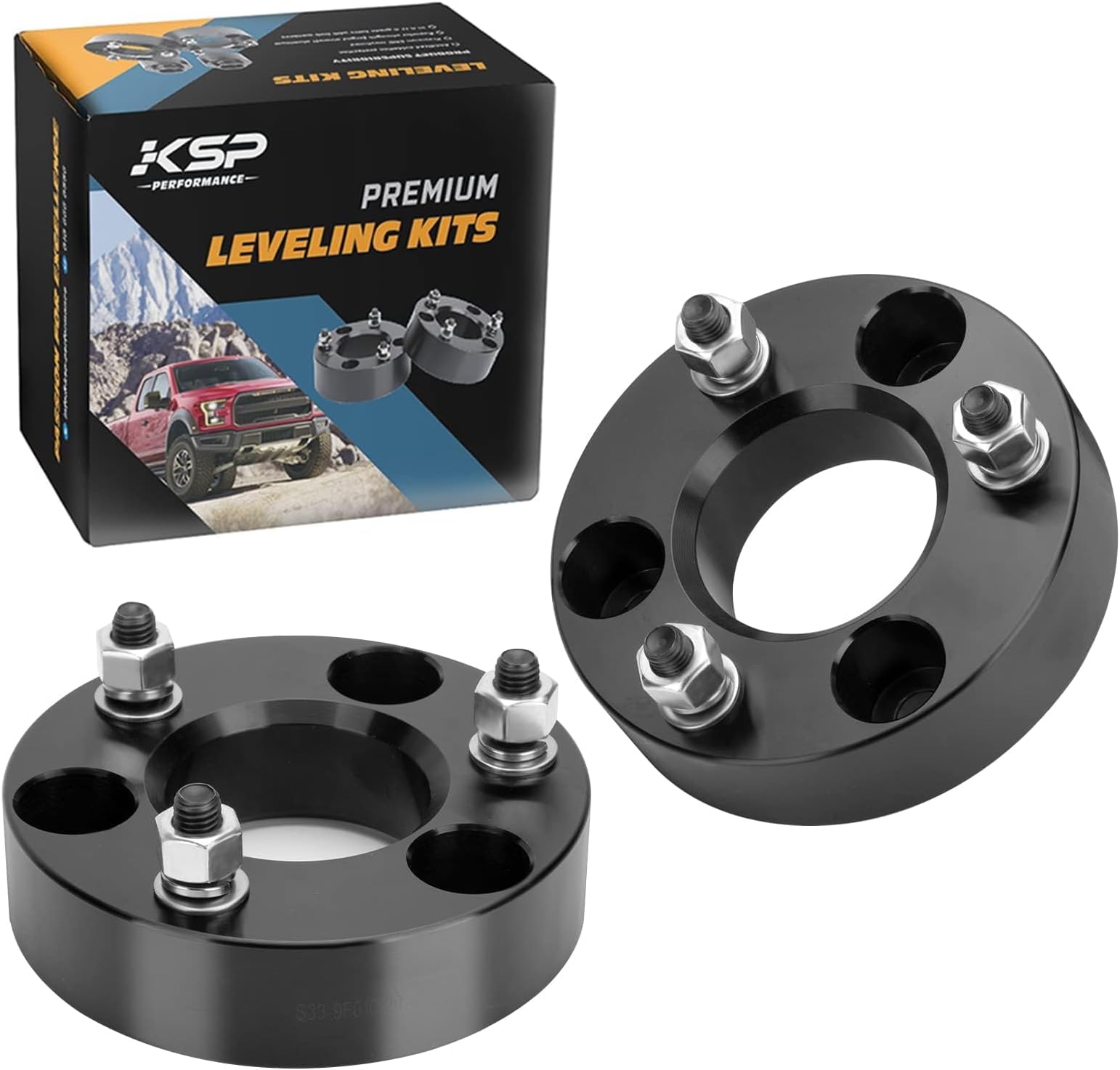 KSP 2in Front Lift Kits for Ram 1500 2009-2024, 2" Leveling Lift Kit for 2009-2024 Dodge Ram 1500 4WD, 2005-2011 Dodge Dakota 2WD 4WD, Aluminum Suspension Level Kit CNC Strut Spacers For Dodge Pick Up