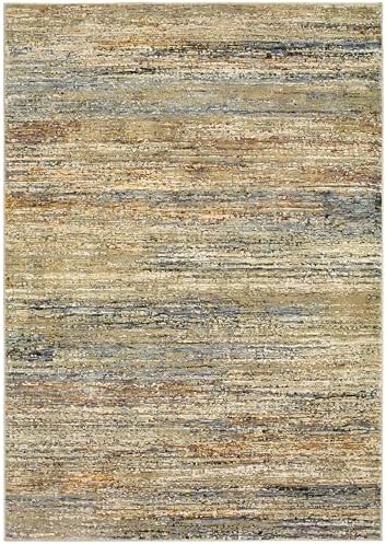 Oriental Weavers Atlas Area Rug - 8037J - 10' x 13'2" - in Gold/Green - Modern Abstract Style, Stain Resistant, Family and Pet Friendly, Family, Dining, Living Room Rug