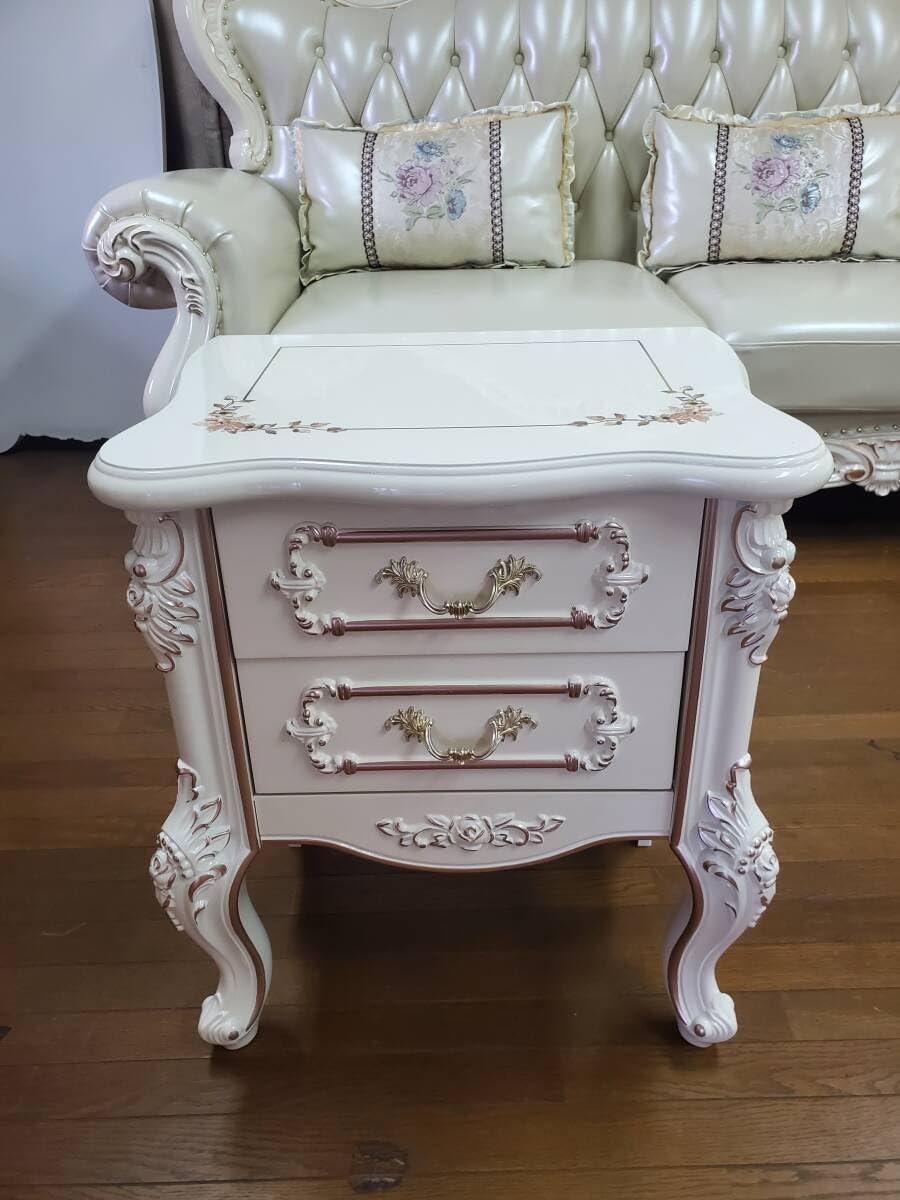 超 限定 アンティーク ホワイト 2段チェスト ベットサイド 北欧風家具