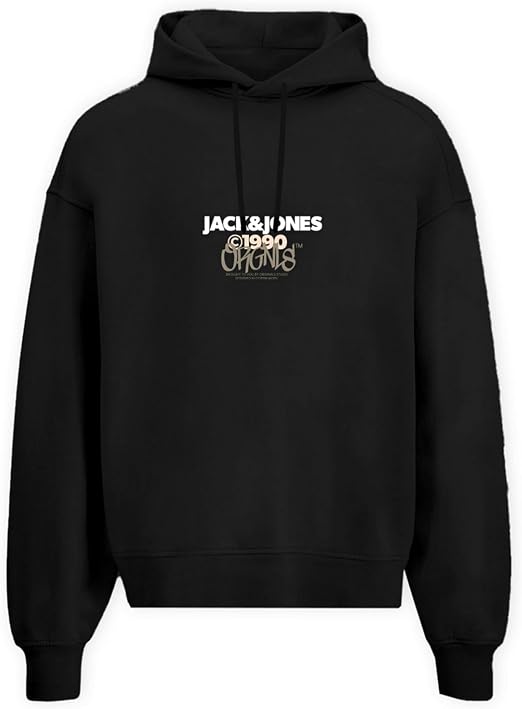 JACK & JONES Jorbushwick-Men's Hooded Sweatshirt, Mineral Grey., S