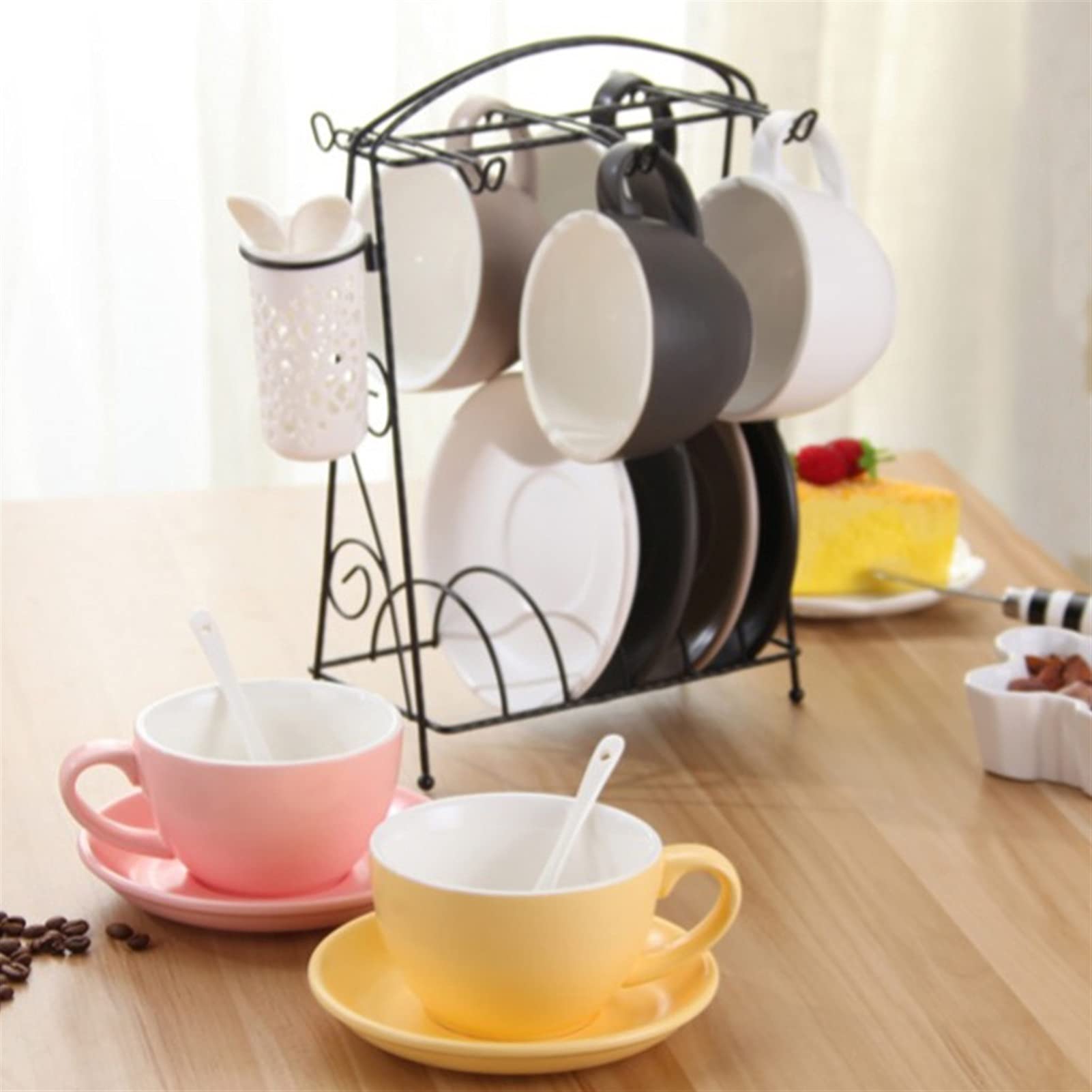 Tazze da caffè Tazza di caffè della Tazza di tè del pomeriggio di Stile di Stile Europeo di Stile della Tazza di caffè di Ceramica della Tazza di caffè del pomeriggio Set di Tazze da caffè(A)