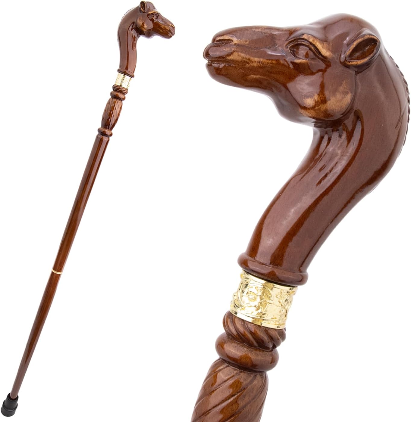 Camel Brown Wooden Fashion Walking Stick Decorative Vampire Cospaly Party Wood Walking Cane Halloween Mace Wand Crosier 94cm