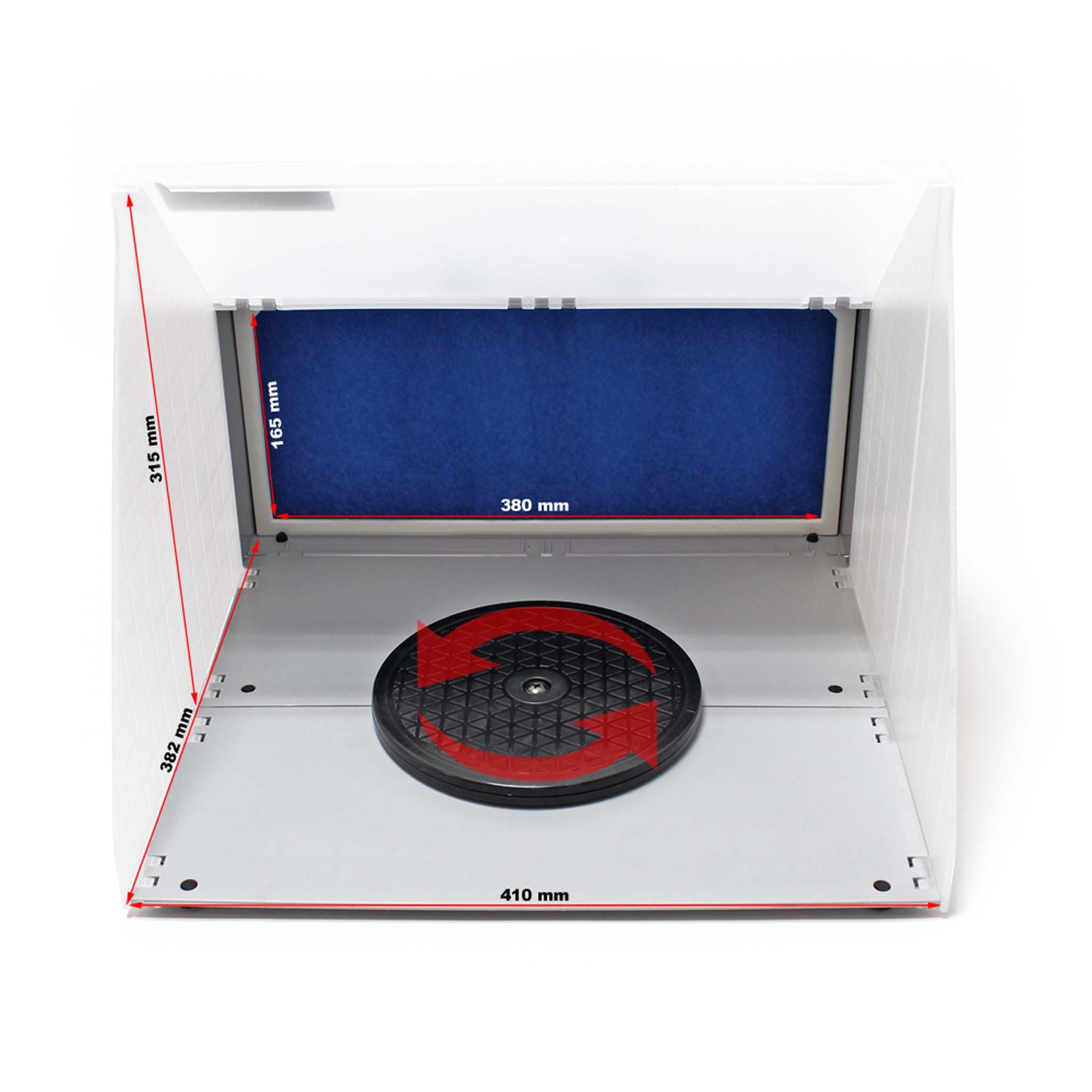 Wiltec Doppel Airbrush Absauganlage 8 m³/min, nur 52 dB, zur Absaugung von Farbe Farbnebel Sprühnebel, Filter erweiterbar, hochwertige Lackierkabine für Airbrush-Arbeiten