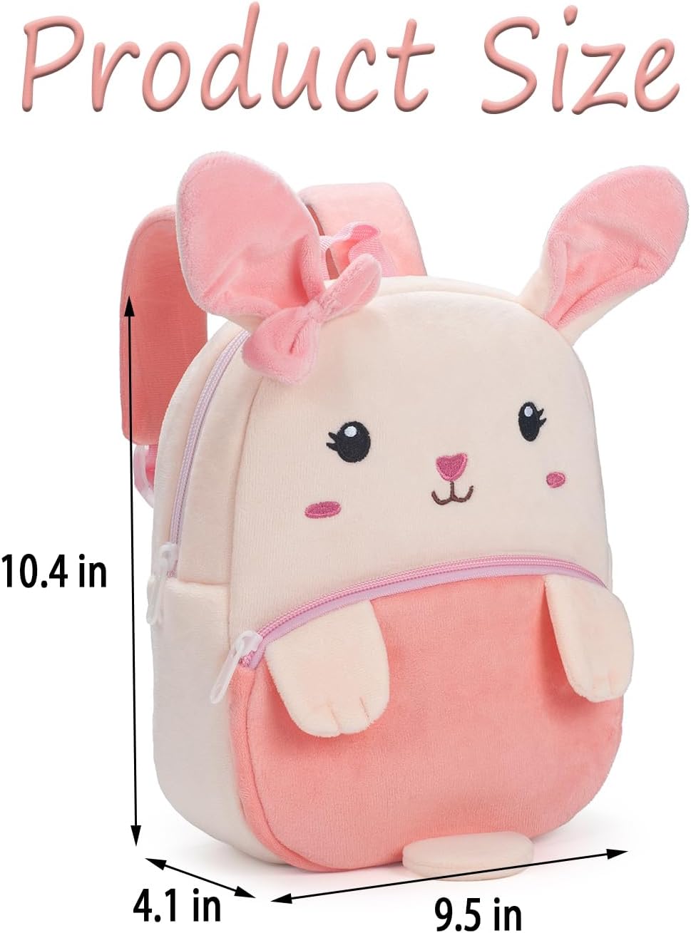 Mini Backpack for Women, Cute Animal Backpack Bunny Bag, Zoo Travel Bag with Bee Keychain - Image 2