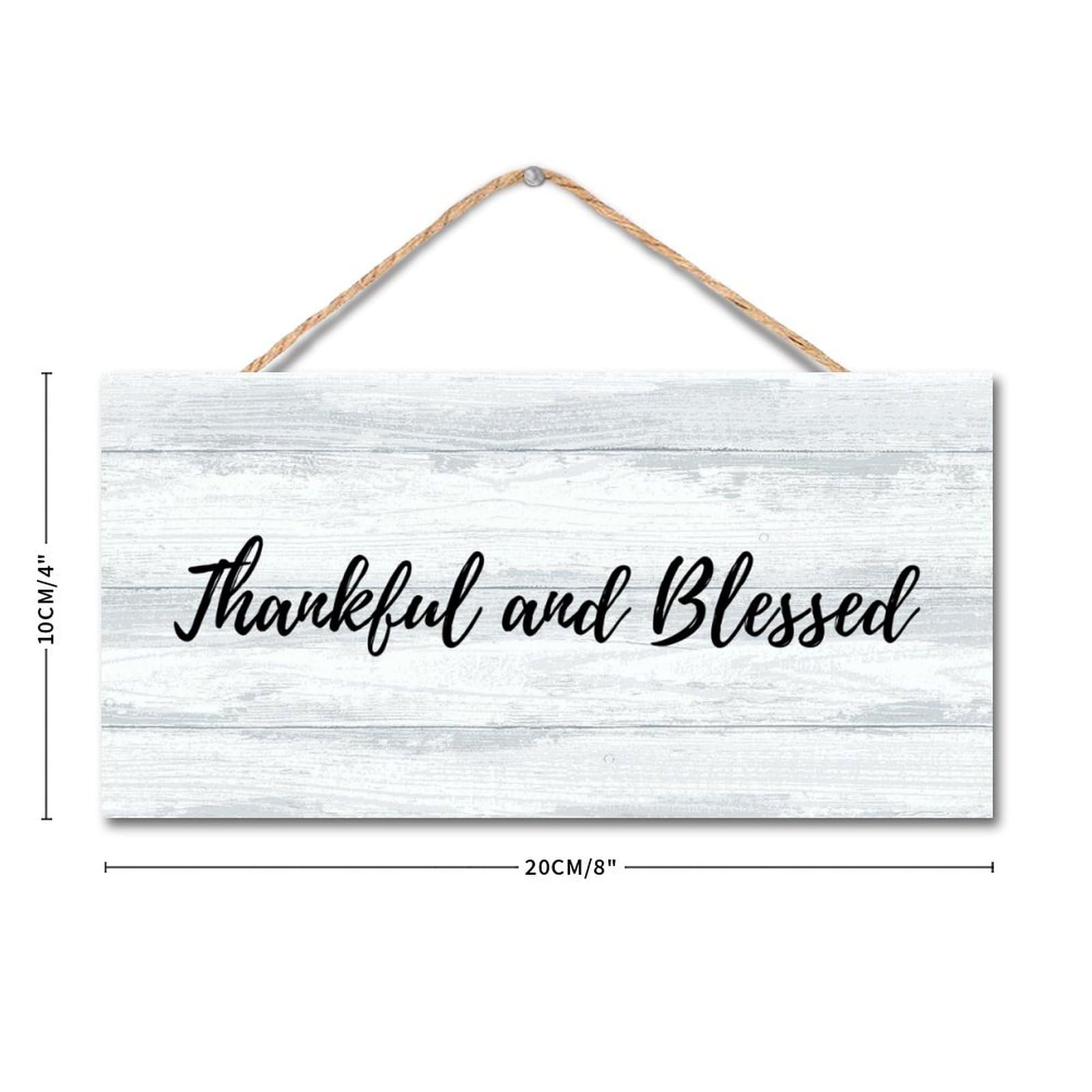 Targa da parete in legno con scritta in lingua inglese Thankful And Blessed, da appendere alla parete, stile retrò, per officina, garage, decorazione da parete per casa, lavanderia, cucina, camera