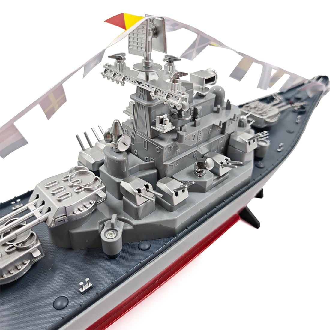 RC Elektryczny pancernik do basenów i jezior, skala 1:390, 2,4 GHz, wodoodporna łódź dwusilnikowa RC o wysokiej częstotliwości z resetowaniem Capsize, prezenty dla dorosłych (wersja RTR)