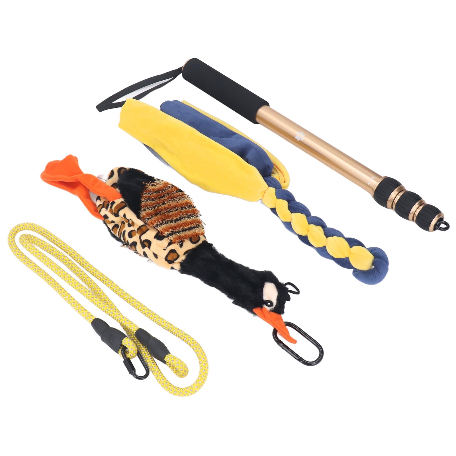 Palo telescópico para Perros, Palo de coqueteo de 52 Pulgadas, Varita Extensible interactiva para Perros, Ejercicio, Entrenamiento, Fuerza Muscular, Juego en Interiores y