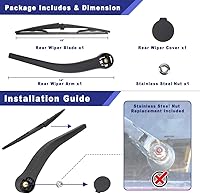 Vista 2 de Kit de montaje de limpiaparabrisas trasero compatible con Dodge Durango 2004-2009, Chrysler Aspen 2007-2009, repuesto 05135583AA, 5135583AA