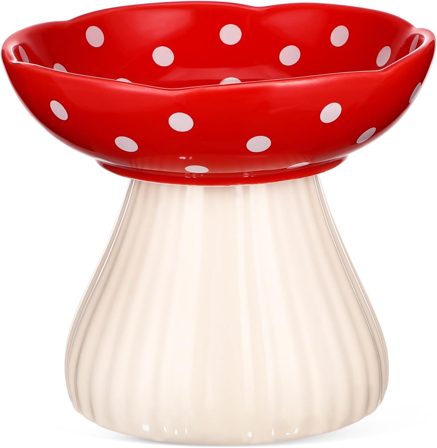 UPKOCH Ceramic Elevated Cat Bowl Raised Feeding Station Whisker Friendly Wide Shallow Dish Stable Base Easy to Clean for Healthy Cat Dining